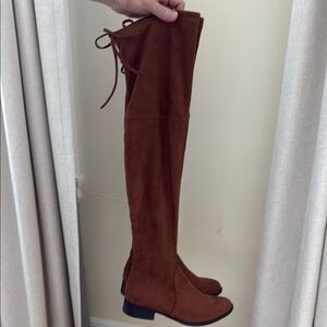 NWT Cognac Brown Suede Over-the-Knee Boots, 7.5